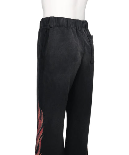 “CRAYON FLAME” DISTRESSED BOOTCUTSWEAT PANTS
