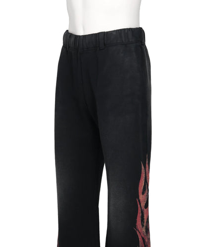 “CRAYON FLAME” DISTRESSED BOOTCUTSWEAT PANTS