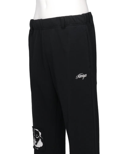 "GIRL PATCH" BOOTCUT SWEAT PANTS T/C