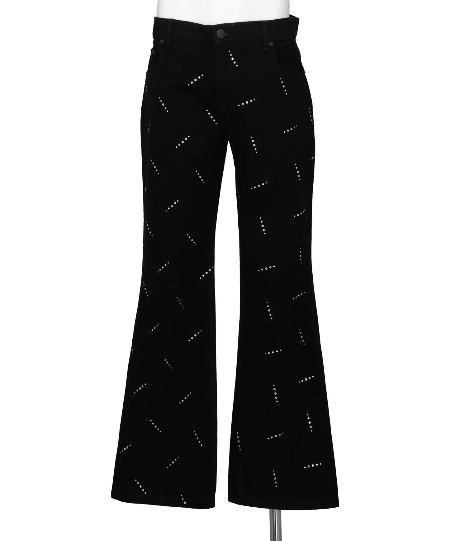 CRYSTAL EMBELLISHED FIVE POCKETFLARE TROUSERS