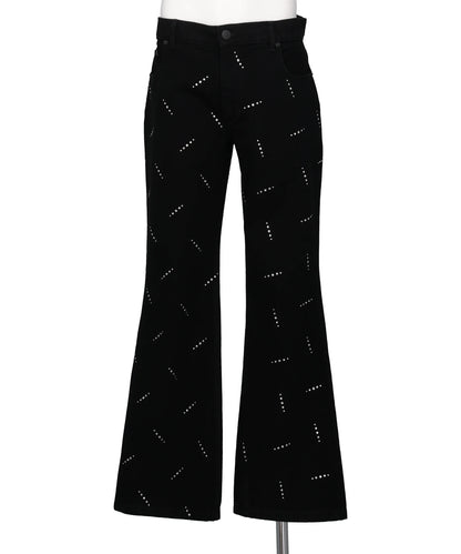 CRYSTAL EMBELLISHED FIVE POCKETFLARE TROUSERS