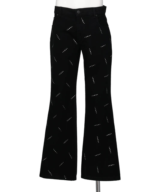 CRYSTAL EMBELLISHED FIVE POCKETFLARE TROUSERS