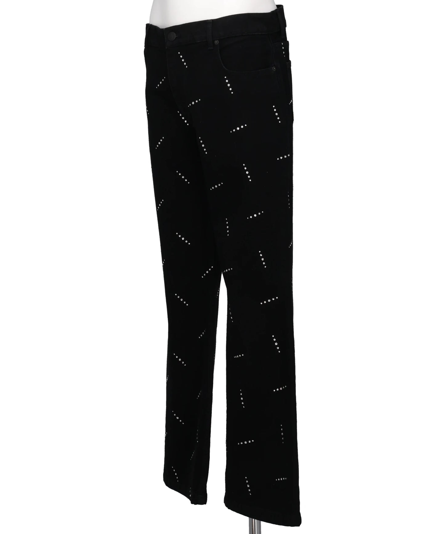 CRYSTAL EMBELLISHED FIVE POCKETFLARE TROUSERS