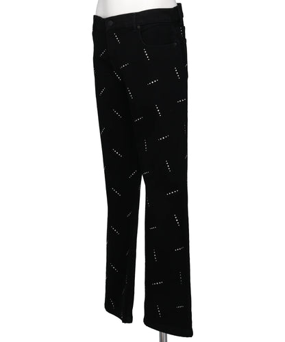 CRYSTAL EMBELLISHED FIVE POCKETFLARE TROUSERS