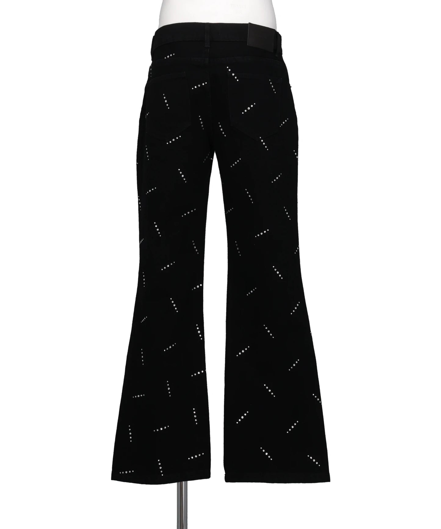 CRYSTAL EMBELLISHED FIVE POCKETFLARE TROUSERS