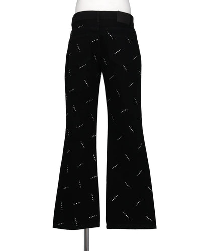 CRYSTAL EMBELLISHED FIVE POCKETFLARE TROUSERS