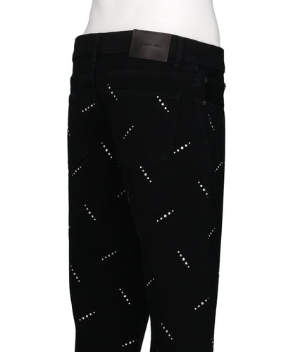 CRYSTAL EMBELLISHED FIVE POCKETFLARE TROUSERS