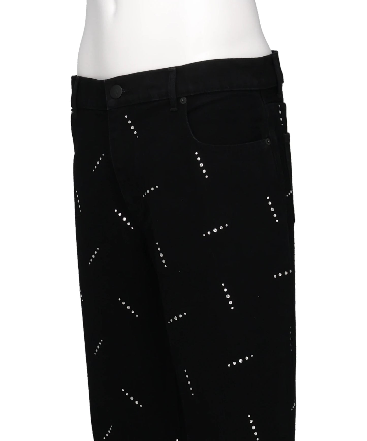 CRYSTAL EMBELLISHED FIVE POCKETFLARE TROUSERS