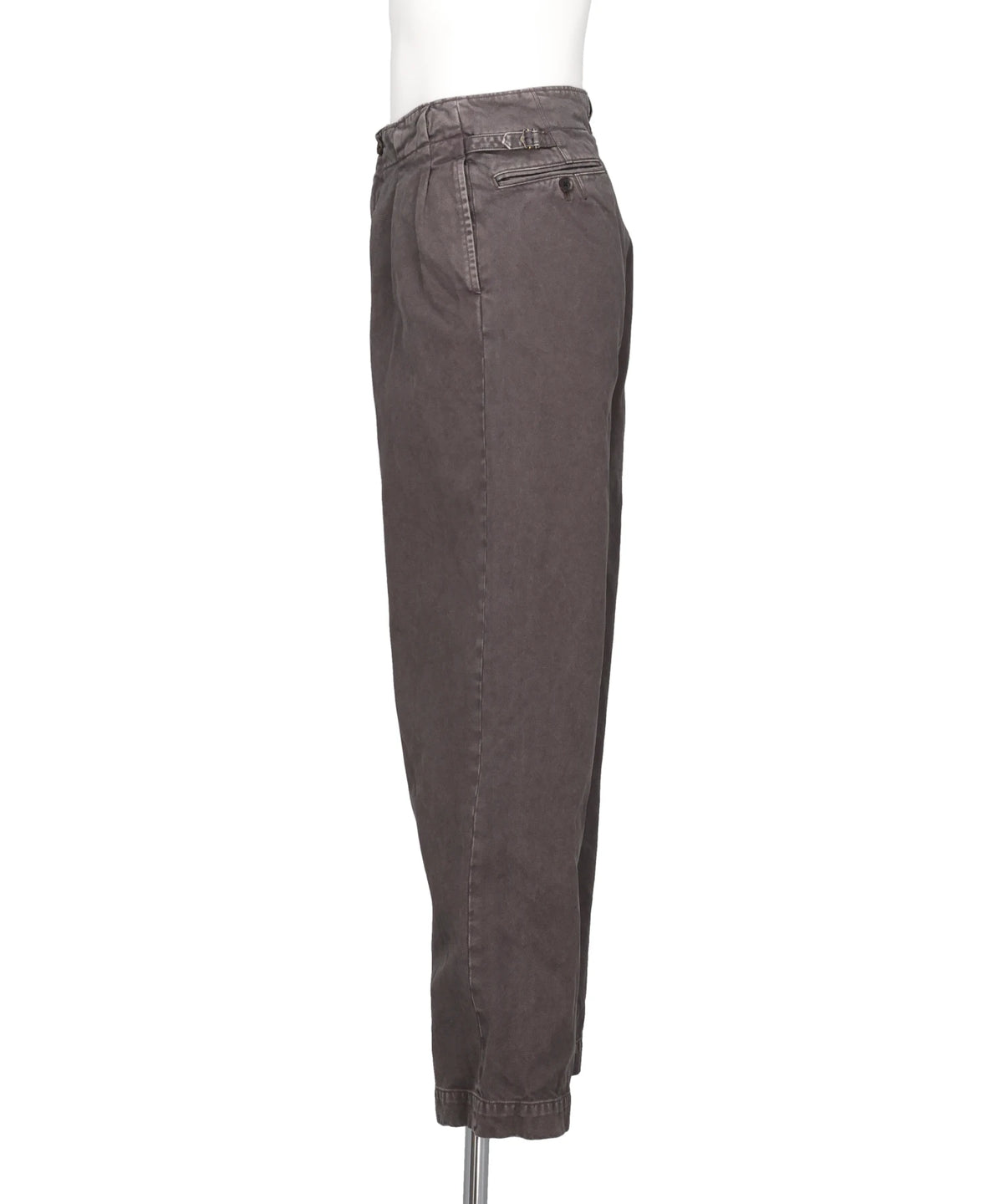 PEACHED COTTON TWILL GARMENT-DYE2PLEATED TROUSERS