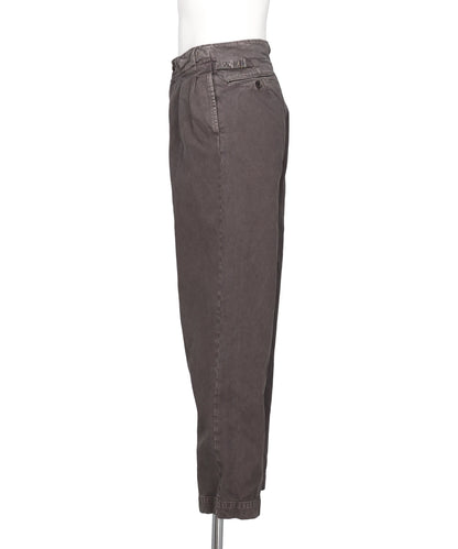 PEACHED COTTON TWILL GARMENT-DYE2PLEATED TROUSERS
