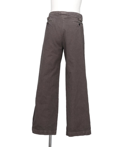 PEACHED COTTON TWILL GARMENT-DYE2PLEATED TROUSERS