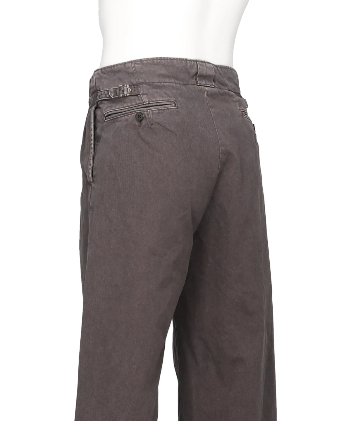 PEACHED COTTON TWILL GARMENT-DYE2PLEATED TROUSERS