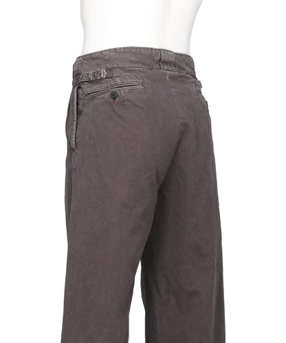PEACHED COTTON TWILL GARMENT-DYE2PLEATED TROUSERS