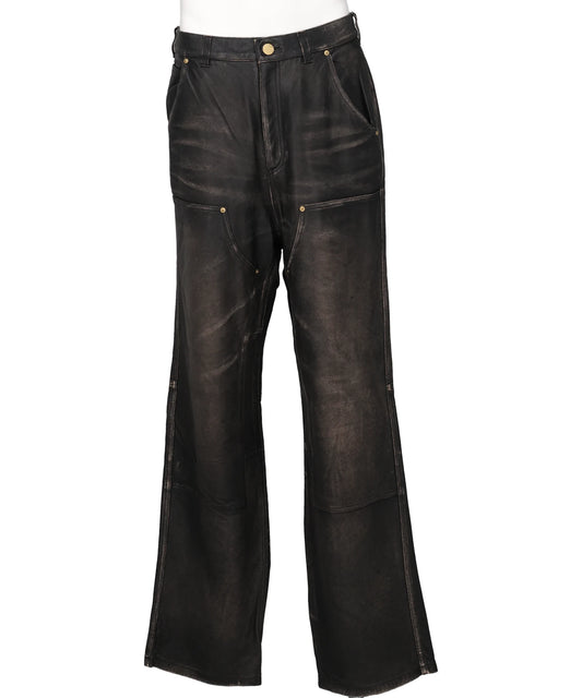 KAMIYA(カミヤ) 2026AW DISTRESSED LEATHER PAINTER PANTS G17PT016