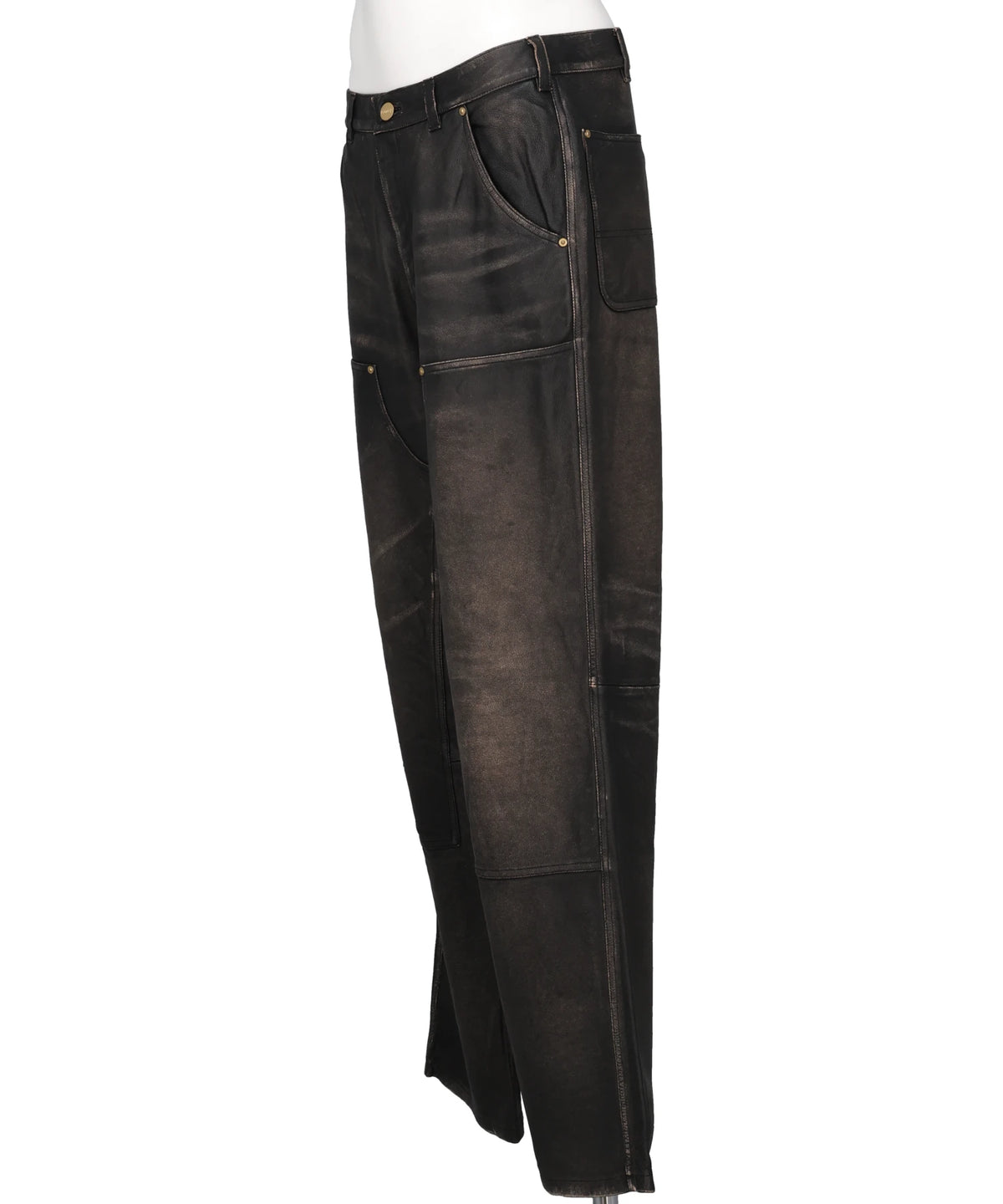 DISTRESSED LEATHER PAINTER PANTS