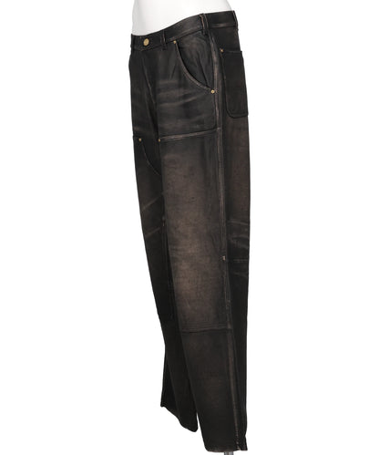 DISTRESSED LEATHER PAINTER PANTS