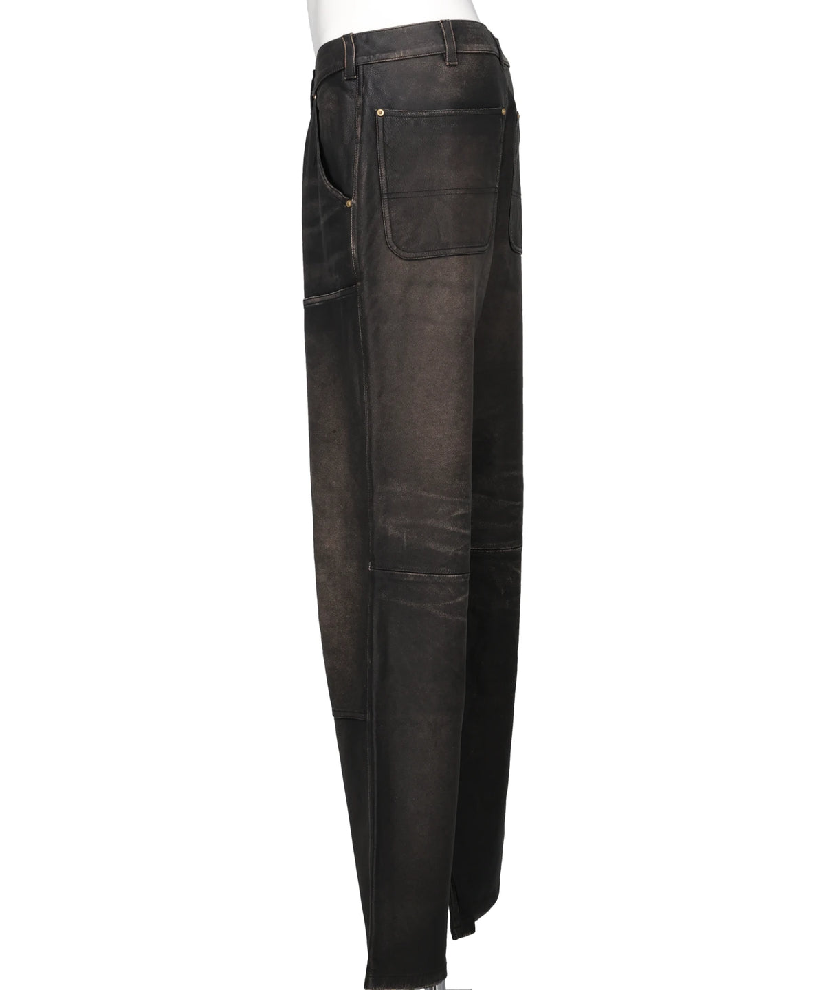 DISTRESSED LEATHER PAINTER PANTS