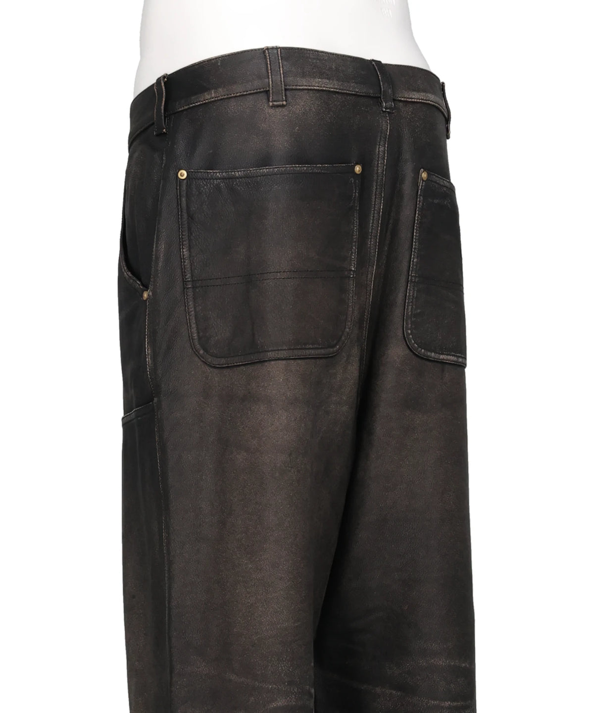 DISTRESSED LEATHER PAINTER PANTS