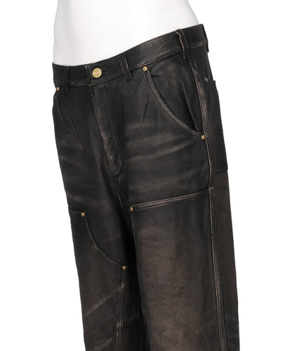 DISTRESSED LEATHER PAINTER PANTS