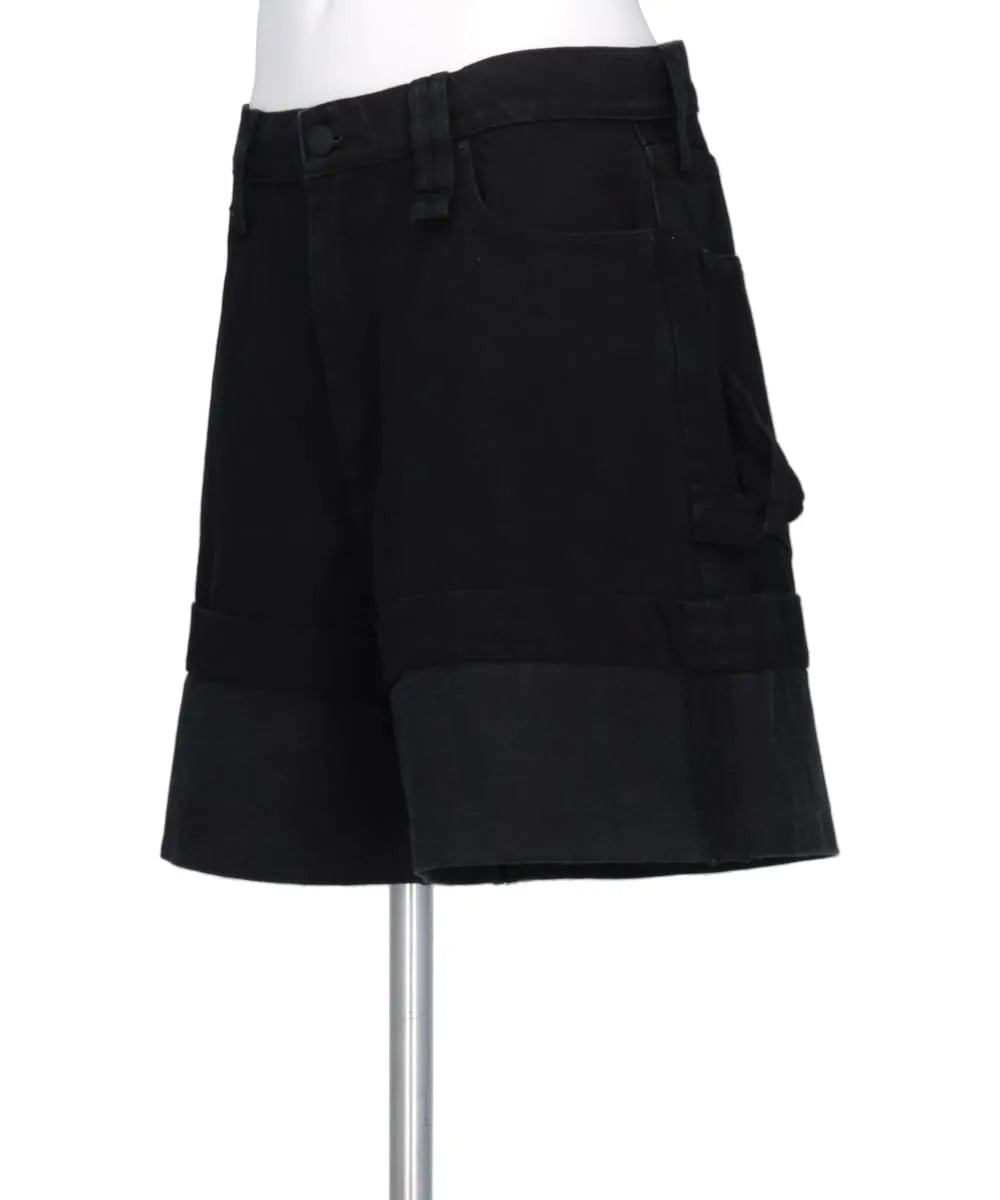 WIDE LEG PUDDLE DENIM SHORTS