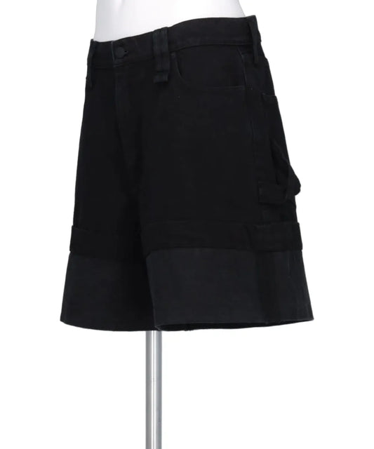 WIDE LEG PUDDLE DENIM SHORTS