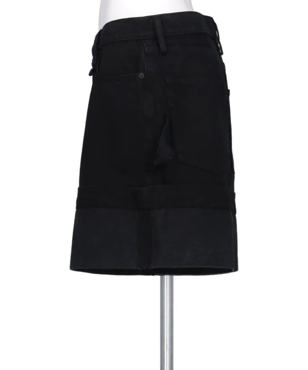 WIDE LEG PUDDLE DENIM SHORTS