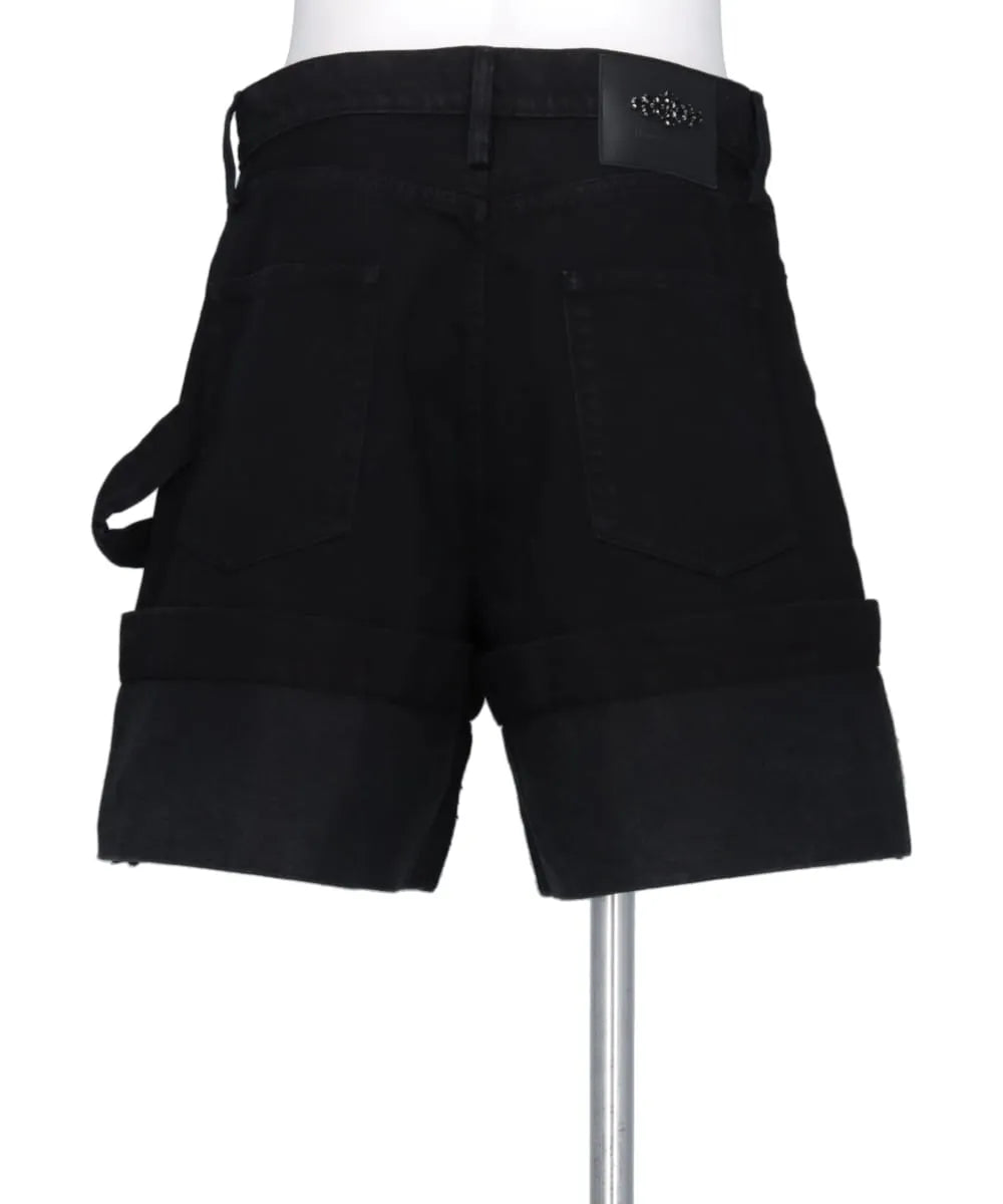 WIDE LEG PUDDLE DENIM SHORTS