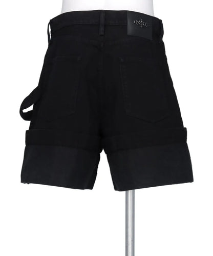 WIDE LEG PUDDLE DENIM SHORTS