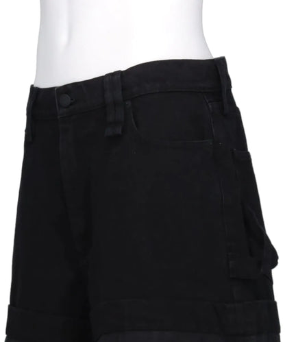 WIDE LEG PUDDLE DENIM SHORTS