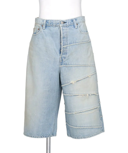 SWITCHING DENIM WIDE BERMUDA PANTS FULL COUNT ・E~ KAMIYA