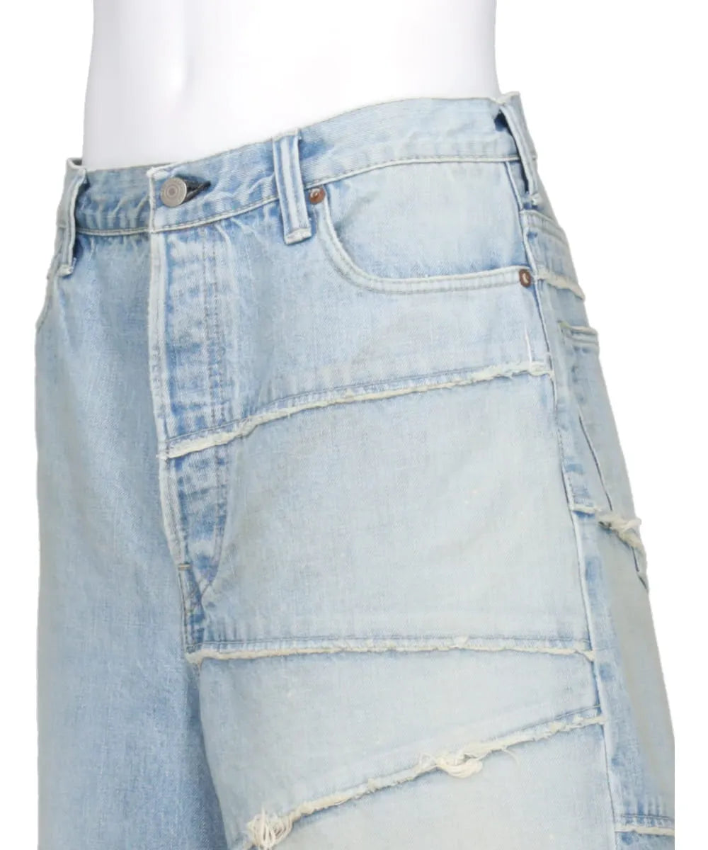 SWITCHING DENIM WIDE BERMUDA PANTS FULL COUNT ・E~ KAMIYA