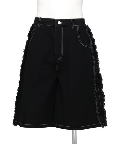 DENIM RUFFLE SHORTS