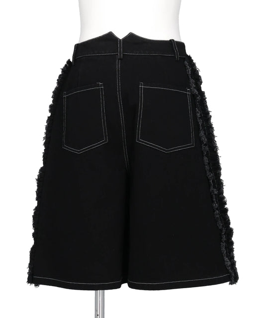 DENIM RUFFLE SHORTS
