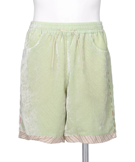 UNEVEN VELVET SHORTS