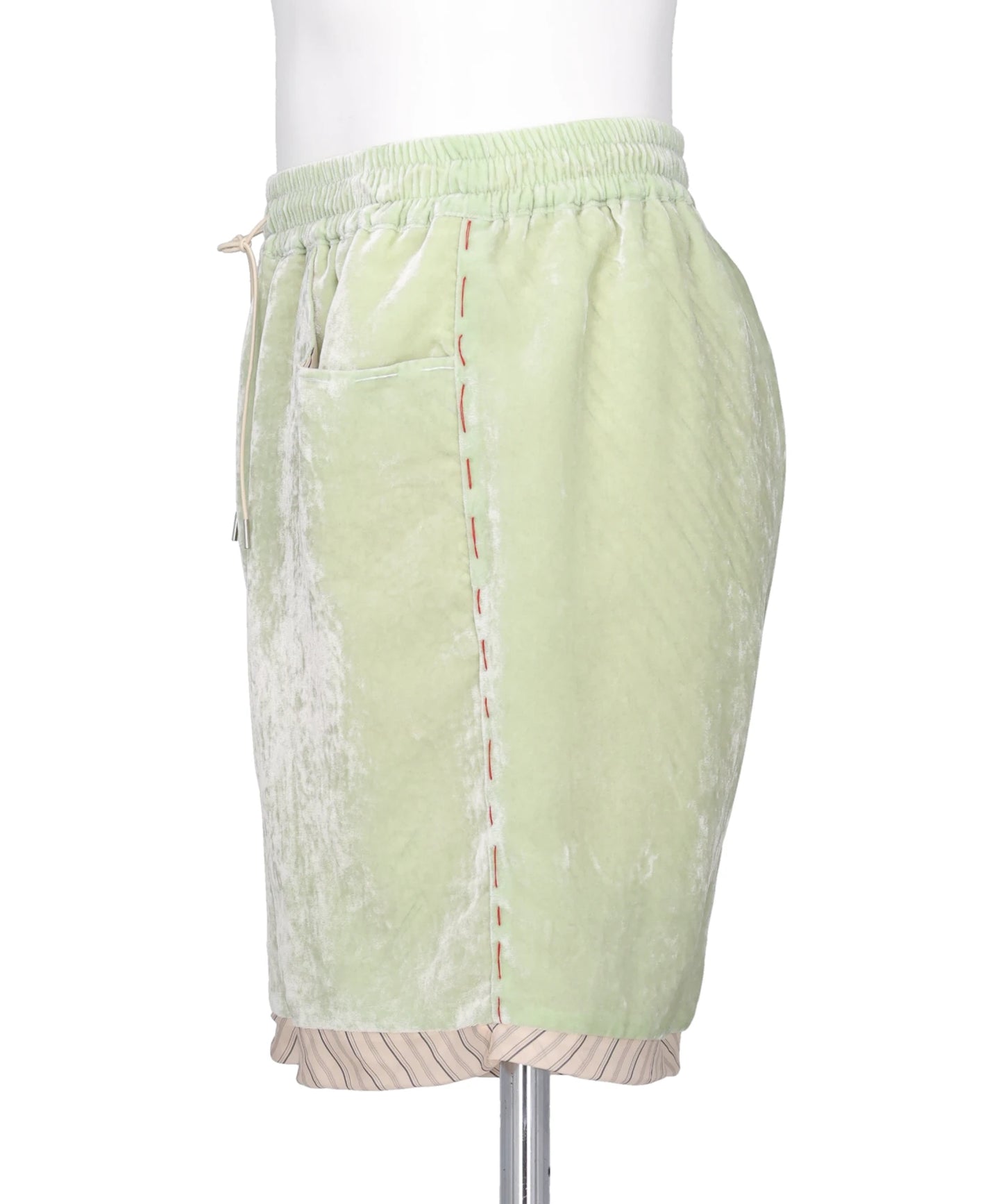 UNEVEN VELVET SHORTS