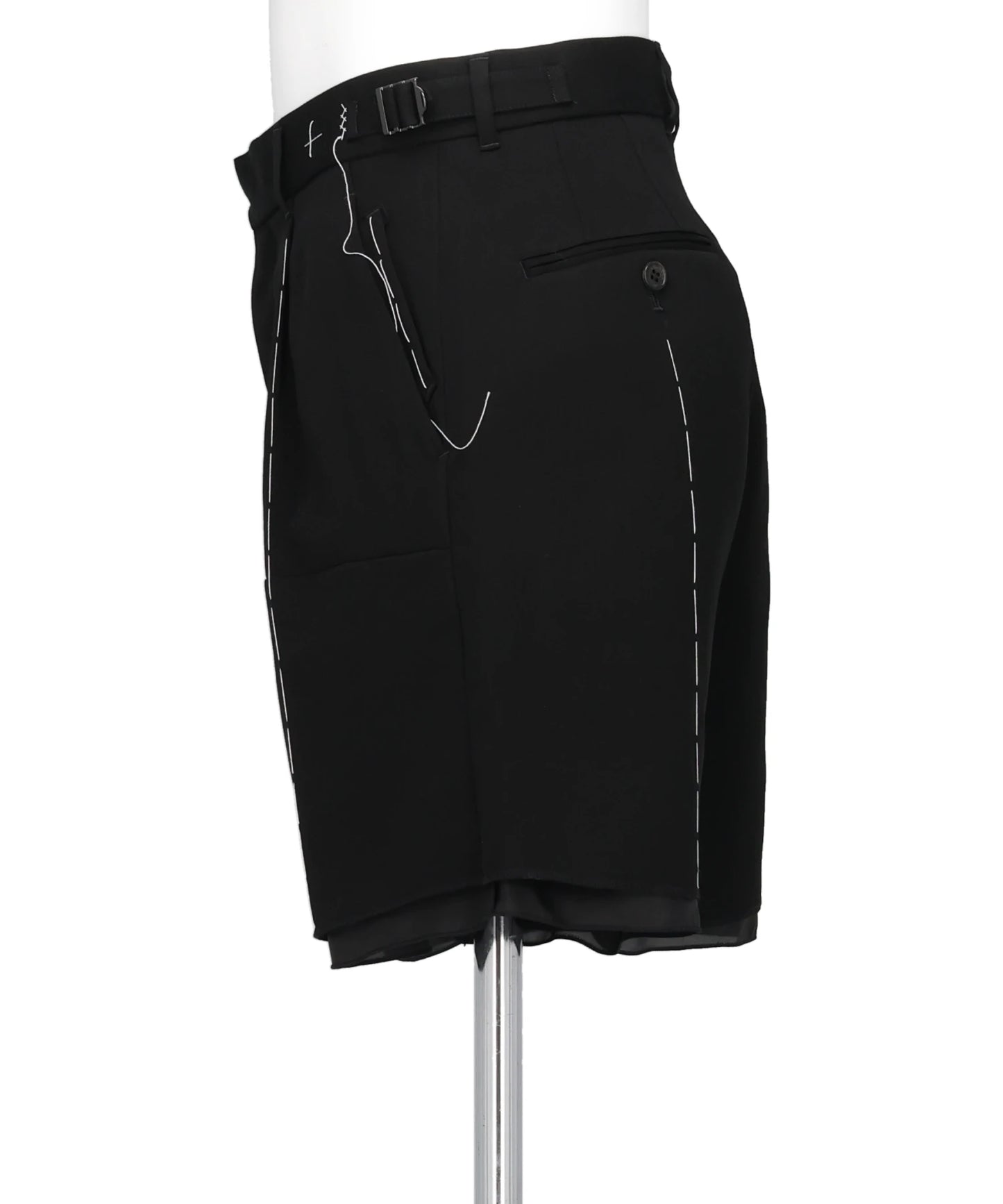 DOUBLE-KNEE LAYERED HALF SLACKS