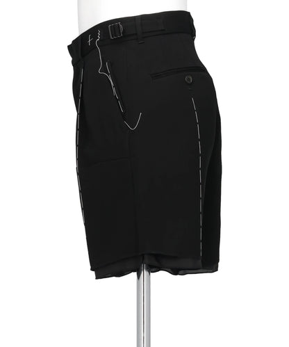 DOUBLE-KNEE LAYERED HALF SLACKS