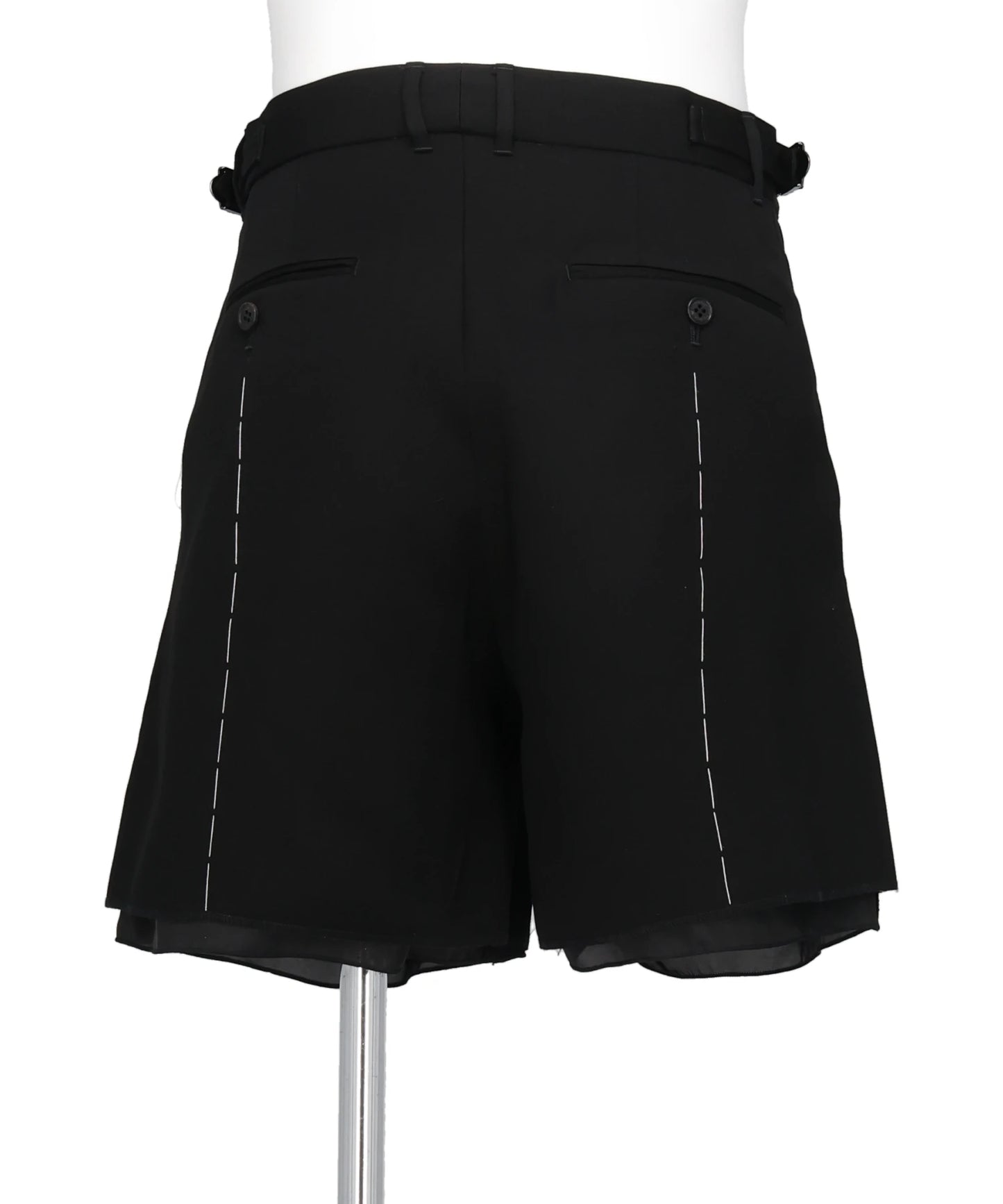 DOUBLE-KNEE LAYERED HALF SLACKS