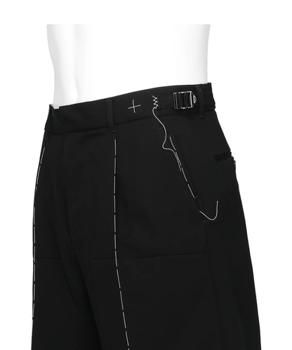 DOUBLE-KNEE LAYERED HALF SLACKS