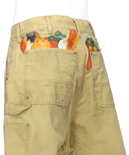 VEGETABLE EMBROIDERY CUT-OFF PANTS