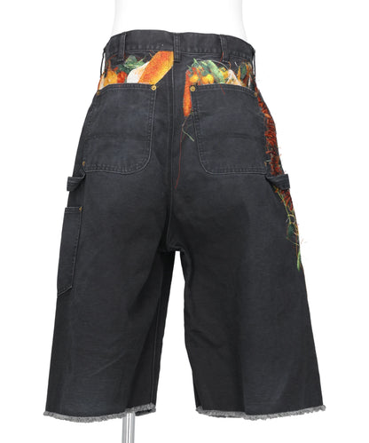 VEGETABLE EMBROIDERY CUT-OFF PANTS