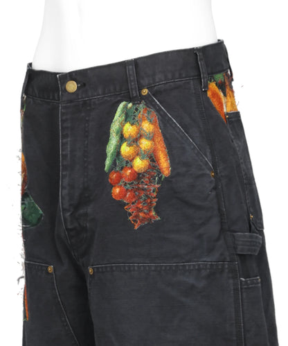VEGETABLE EMBROIDERY CUT-OFF PANTS