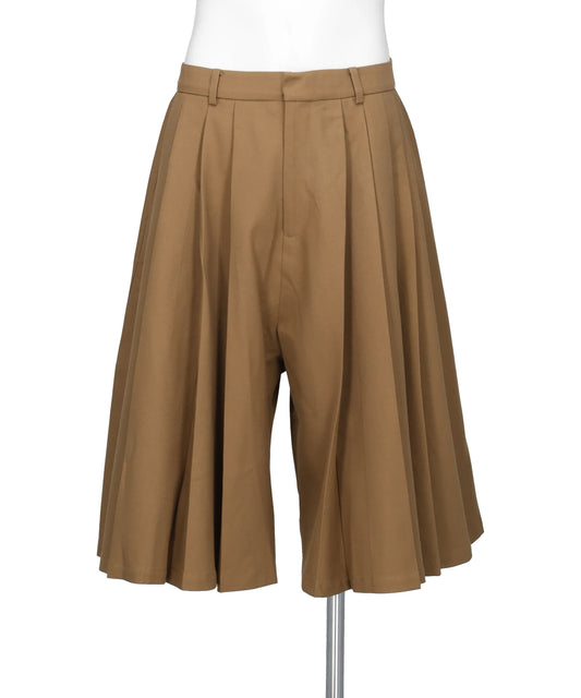 GABARDINE IRREGULAR PLEATED SHORTS