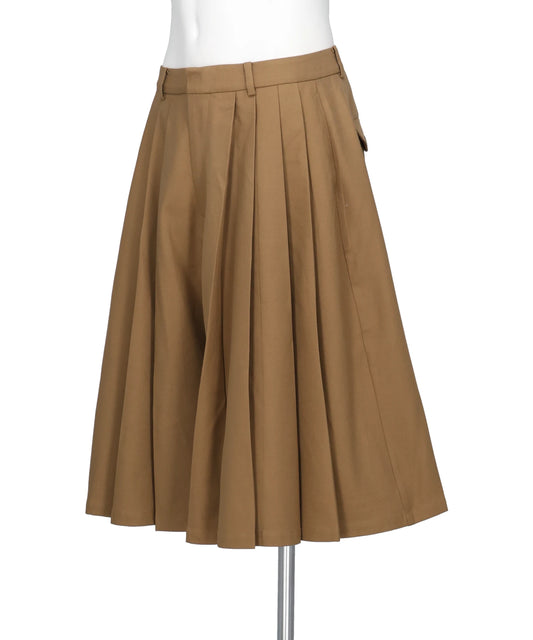 GABARDINE IRREGULAR PLEATED SHORTS