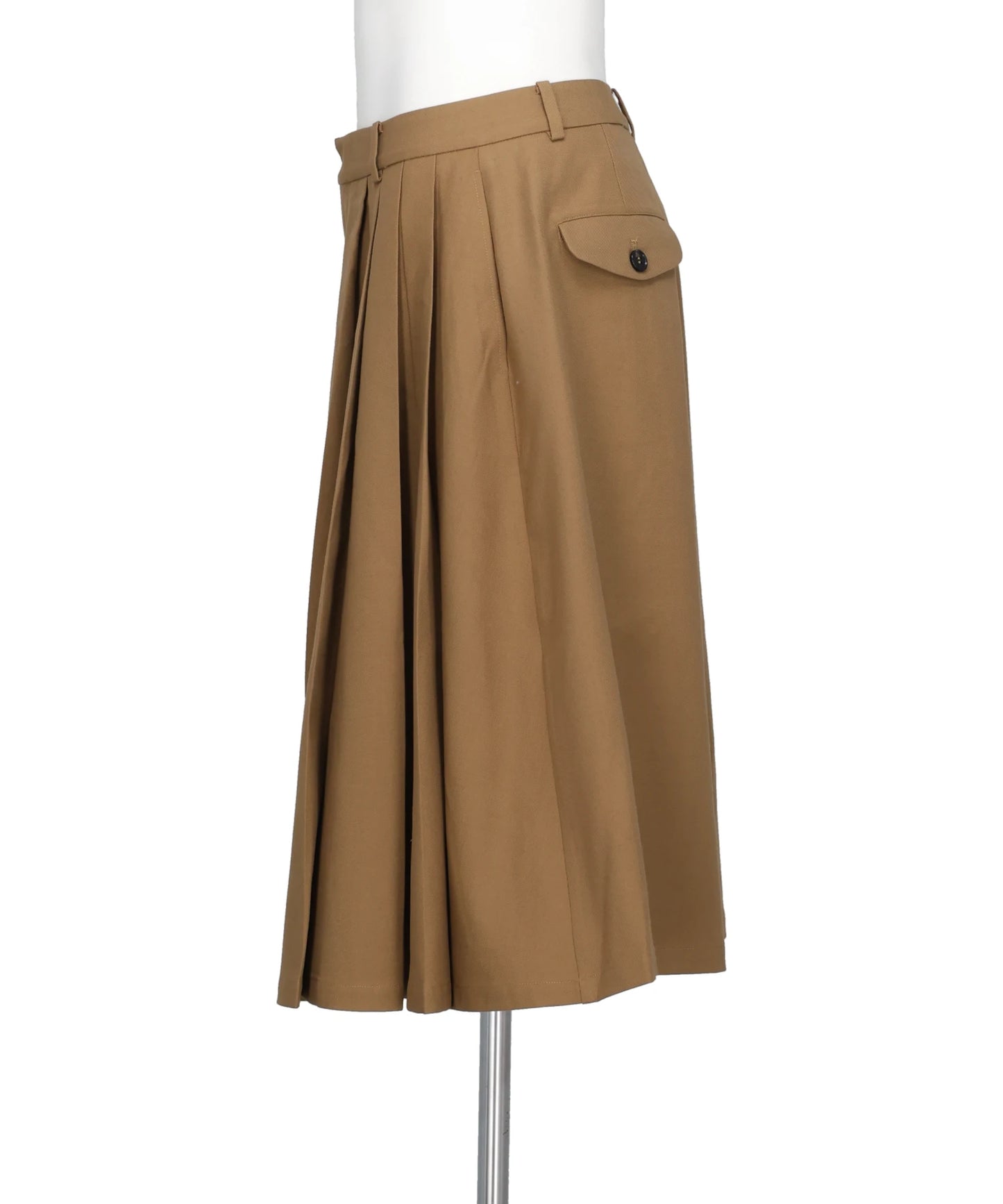 GABARDINE IRREGULAR PLEATED SHORTS