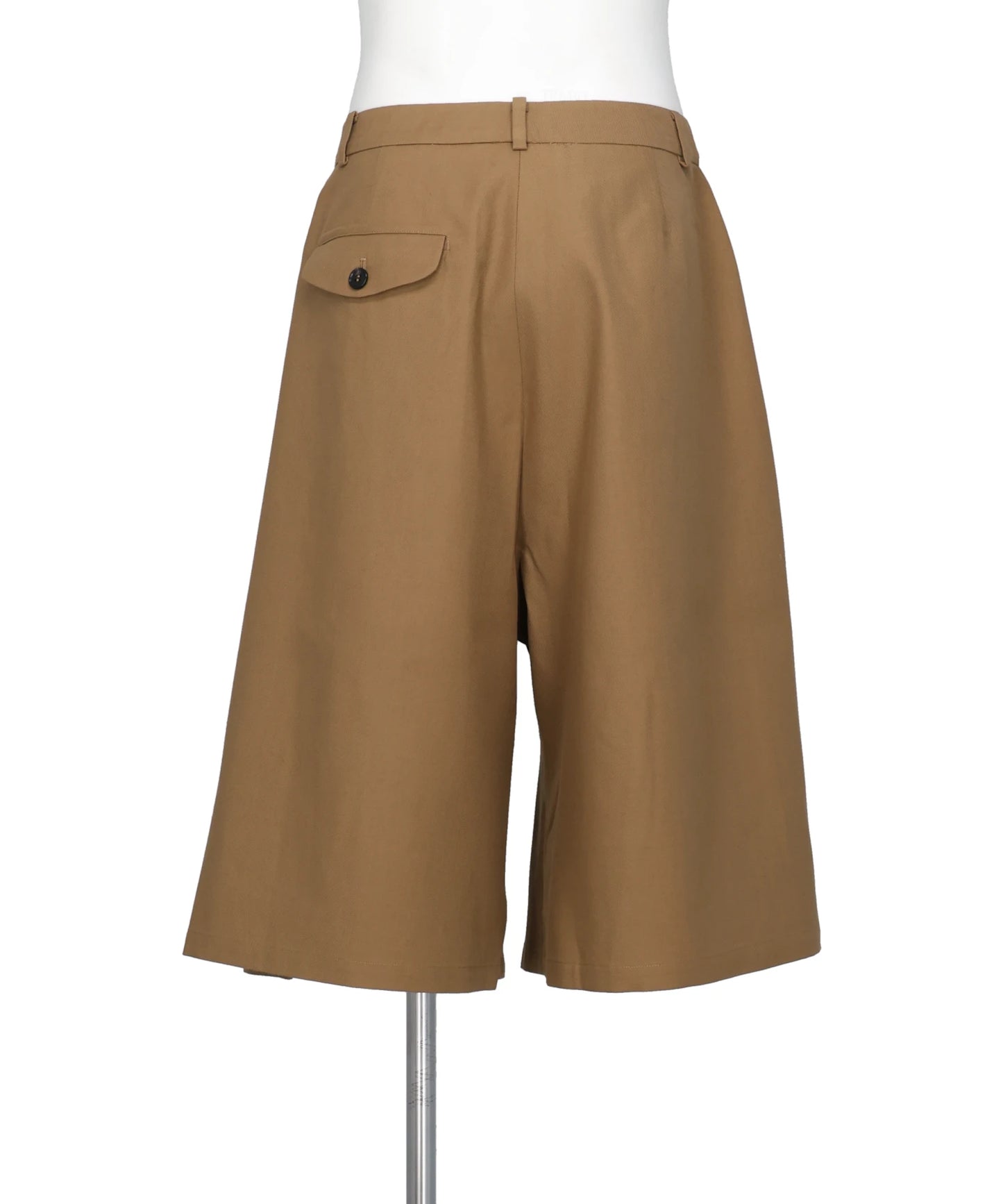 GABARDINE IRREGULAR PLEATED SHORTS