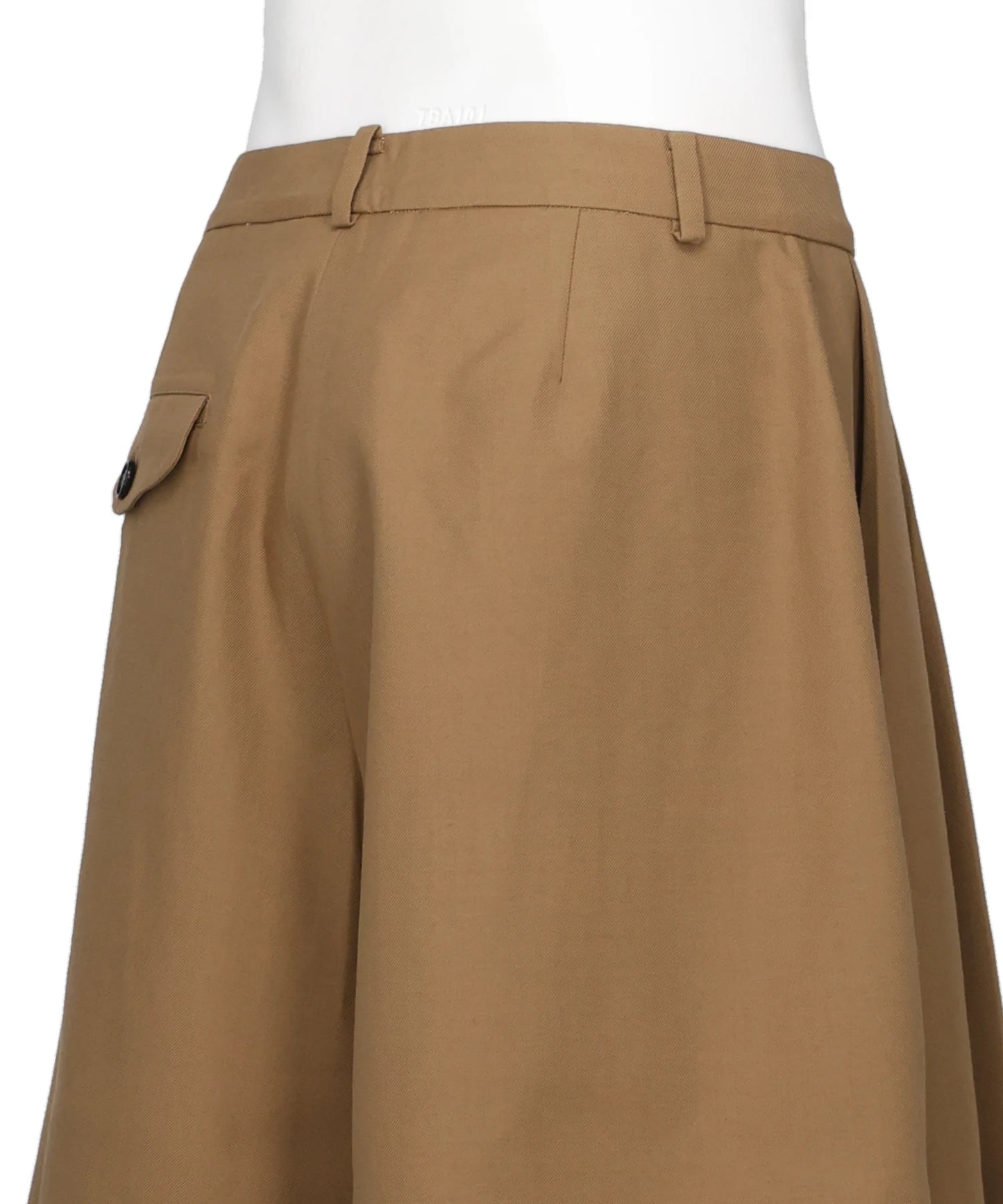 GABARDINE IRREGULAR PLEATED SHORTS