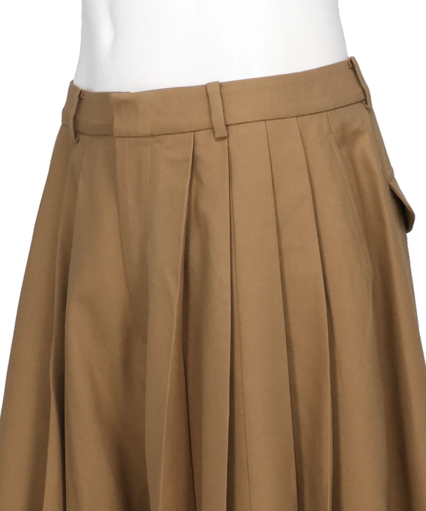 GABARDINE IRREGULAR PLEATED SHORTS