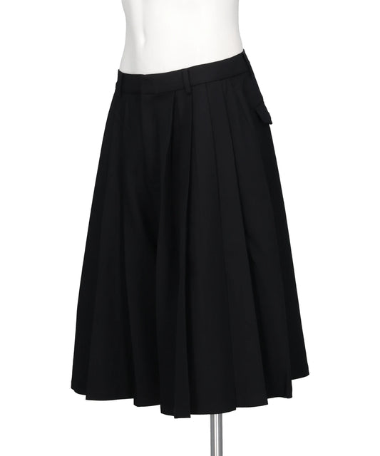 GABARDINE IRREGULAR PLEATED SHORTS