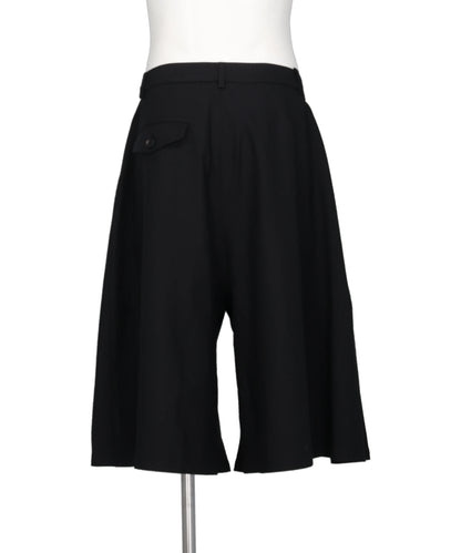 GABARDINE IRREGULAR PLEATED SHORTS
